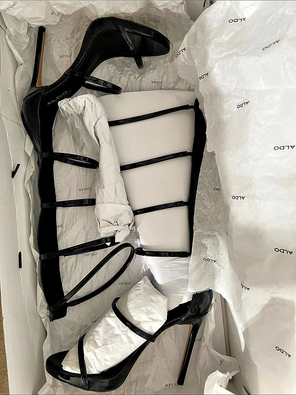ALDO Amylynn Black Strappy Heels - Picture 7 of 11